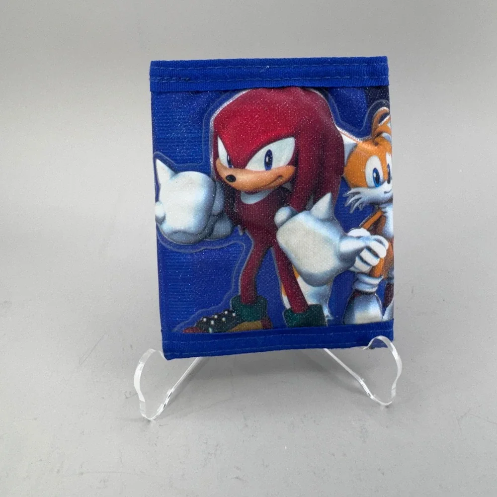 Sega Sonic The Hedgehog Trifold Wallet OS Blue Gamer Retro Kidcore Accessory